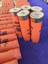 Load image into Gallery viewer, Empty Shotgun Shells Orange Hulls 12 Gauge Spent Once Fired 12GA Monarch Ammo Crafting Jewelry Boutonnieres Corsages Qty 22 Pcs