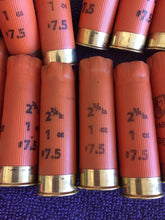Load image into Gallery viewer, Empty Shotgun Shells Orange Hulls 12 Gauge Spent Once Fired 12GA Monarch Ammo Crafting Jewelry Boutonnieres Corsages Qty 22 Pcs