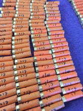 Load image into Gallery viewer, Empty Shotgun Shells Orange Hulls 12 Gauge Spent Once Fired 12GA Monarch Ammo Crafting Jewelry Boutonnieres Corsages Qty 22 Pcs