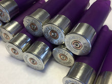 Load image into Gallery viewer, Purple Empty Shotgun Shells Blank 12 Gauge No Markings On Hulls Spent Shotshells Once Fired Used Ammo Casings DIY Boutonnieres Crafts 12 Pcs - FREE SHIPPING