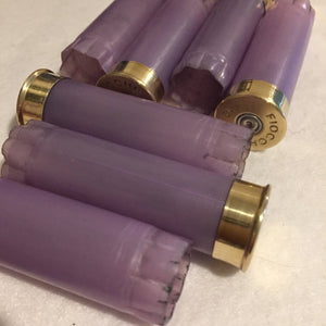 Violet Empty Shotgun Shells 12 Gauge Blank No Markings On Hulls Spent Shotshells Once Fired Used Ammo Casings DIY Boutonniere Crafts 8 pcs
