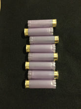 Load image into Gallery viewer, Violet Empty Shotgun Shells 12 Gauge Blank No Markings On Hulls Spent Shotshells Once Fired Used Ammo Casings DIY Boutonniere Crafts 8 pcs