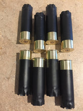 Load image into Gallery viewer, 8 Blank Black Empty Shotgun Shells 12 Gauge No Markings On Hulls DIY Boutonnieres Wedding Crafts