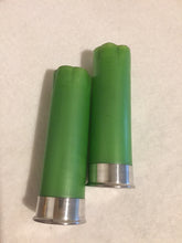 Load image into Gallery viewer, Green Shotgun Shells Blank 12 Gauge No Markings On Hulls Spent Shotshells Fired Used Casings DIY Boutonniere Crafts Lime Green 8 Pcs - Free Shipping