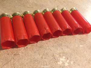 8 Blank RED Empty Shotgun Shells 12 Gauge No Markings On Hulls Spent Shotshells Casings DIY Boutonniere Vintage Wedding Crafts for Him