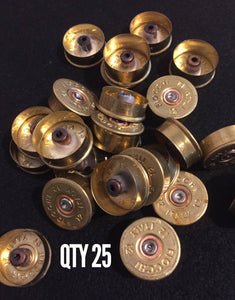 Shotgun Shell Gold Head Stamps 12 Gauge End Caps Brass Bottoms DIY Bullet Necklace Earring Jewelry Steampunk Crafts 25 Pcs