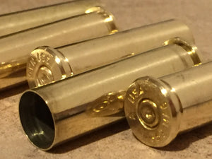 Empty Brass Shells 357 Magnum Spent Casings Ammo Used Cartridges Hand Polished Qty 5 Pcs - Free Shipping