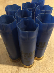 Blue Shotgun Shells 16 Gauge Empty Hulls Spent Shotshells Fired 16GA Shot Gun Ammo Casings 12 Pcs - FREE SHIPPING