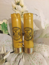 Load image into Gallery viewer, Yellow Empty Shotgun Shells 20 Gauge Golden Yellow Hulls Once Fired Herters Cartridges Qty 10 Pcs - FREE SHIPPING