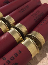 Load image into Gallery viewer, Dark Red Burgundy Empty 12 Gauge Shot Gun Shells Used Casings Fired Hulls Spent Cartridges Federal Maroon 15 Pcs - Free Shipping