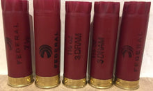 Load image into Gallery viewer, Dark Red Burgundy Empty 12 Gauge ShotGun Shells Used Casings Fired Hulls Spent Cartridges Federal Maroon 100 Pcs