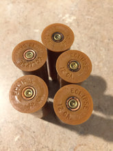 Load image into Gallery viewer, Brown Shotgun Shells Empty 12 Gauge Shot Gun Tan 12GA Hulls Once Fired Used Spent Casings DIY Ammo Crafts 5 pcs
