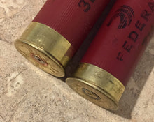 Load image into Gallery viewer, Dark Red Burgundy Empty 12 Gauge Shot Gun Shells Used Casings Fired Hulls Spent Cartridges Federal Maroon 15 Pcs - Free Shipping