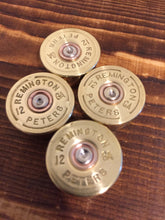 Load image into Gallery viewer, Remington Peters Steel Head Stamps 12 Gauge Bottoms Gold Shotgun Shells Empty Shot Gun Ammo Spent Shotshells Ammo Crafts 5 Pcs
