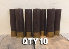 Load image into Gallery viewer, Brown Empty 12 Gauge Shotgun Shells Used 12GA Casings Fired Hulls Spent Cartridges Fiocchi 10 Pcs
