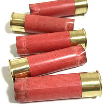 Load image into Gallery viewer, 8 Blank Salmon Red Empty Shotgun Shells 12 Gauge No Markings On Hulls DIY Boutonniere Wedding Lapel Crafts