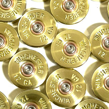 Load image into Gallery viewer, Winchester Gold Head Stamps 12 Gauge Shotgun Shell Steel Bottoms Hand Polished Brass 20 Pcs
