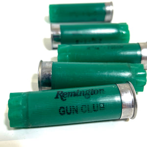 Remington Gun Club Green Shotgun Shells 12 Gauge Shotshells Spent Used Empty Cartridges Fired Casings 12 GA Shot Gun Hulls | Qty 15
