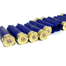 Load image into Gallery viewer, Blue Shotgun Shells 12 Gauge Empty Hulls Rio Hand Polished Shot Gun Shotshells Used 12GA Spent Ammo Casings Crafts 36 Pcs - FREE SHIPPING