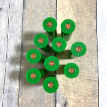 Load image into Gallery viewer, Lime Green Shotgun Shells 12 Gauge Spent Hulls Fired 12GA Headstamps