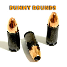 Load image into Gallery viewer, Fake 9MM Dummy Black Brass Rounds
