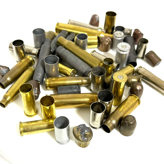 Recovered Once Fired Bullets And Mixed Spent Bullet Casings Qty 50 Pcs