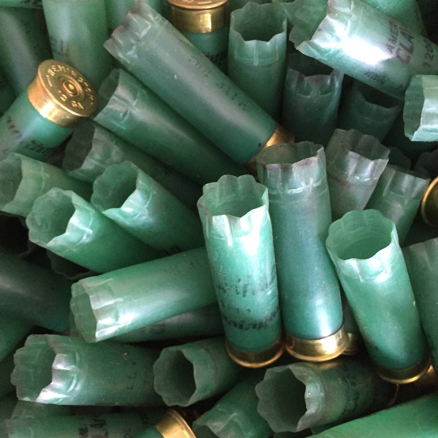 Bulk Pile Of Light Green Remington Clay Field Hulls