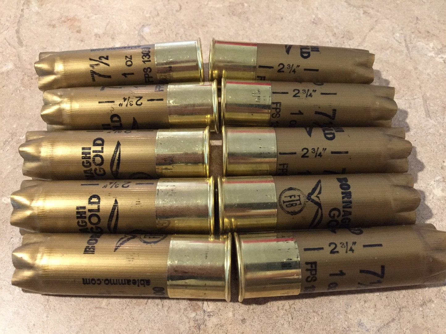 Once Fired 12GA Hulls Gold High Brass