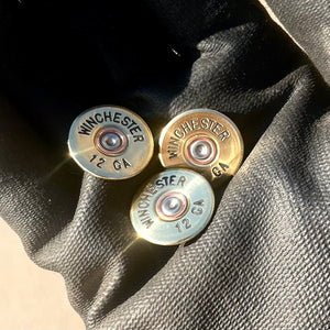 Winchester 12 Gauge Hand Painted Shotgun Shell Slices 12GA Gold Black Qty 5 | FREE SHIPPING