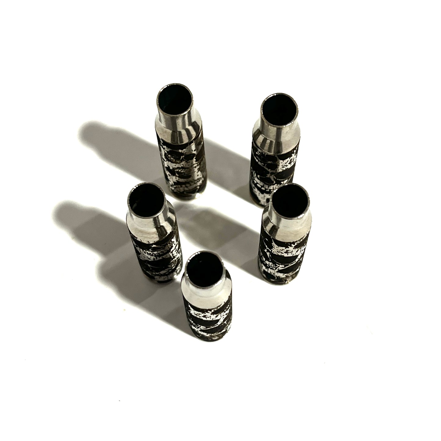 Skulls 308 WIN Engraved Nickel 5 Pcs