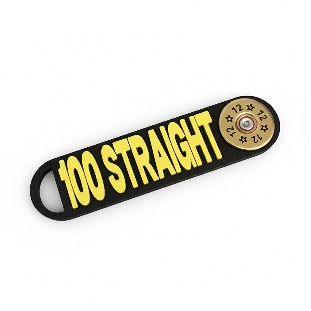 100 Straight Trap Shooting Award Keychain – Clay Target Milestone Trophy