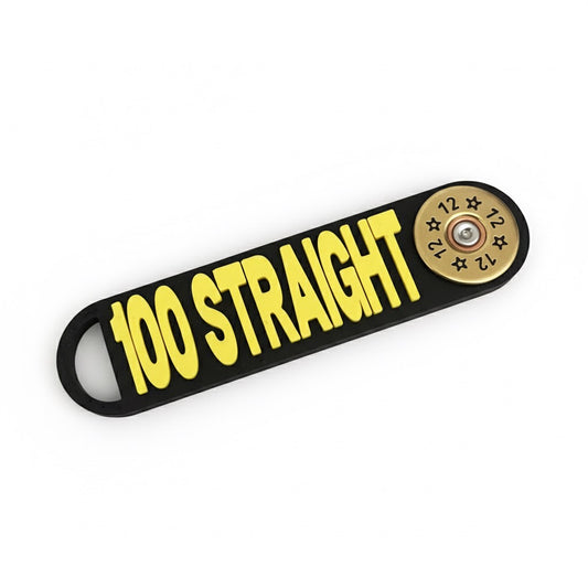 100 Straight Trap Shooting Award Keychain – Clay Target Milestone Trophy