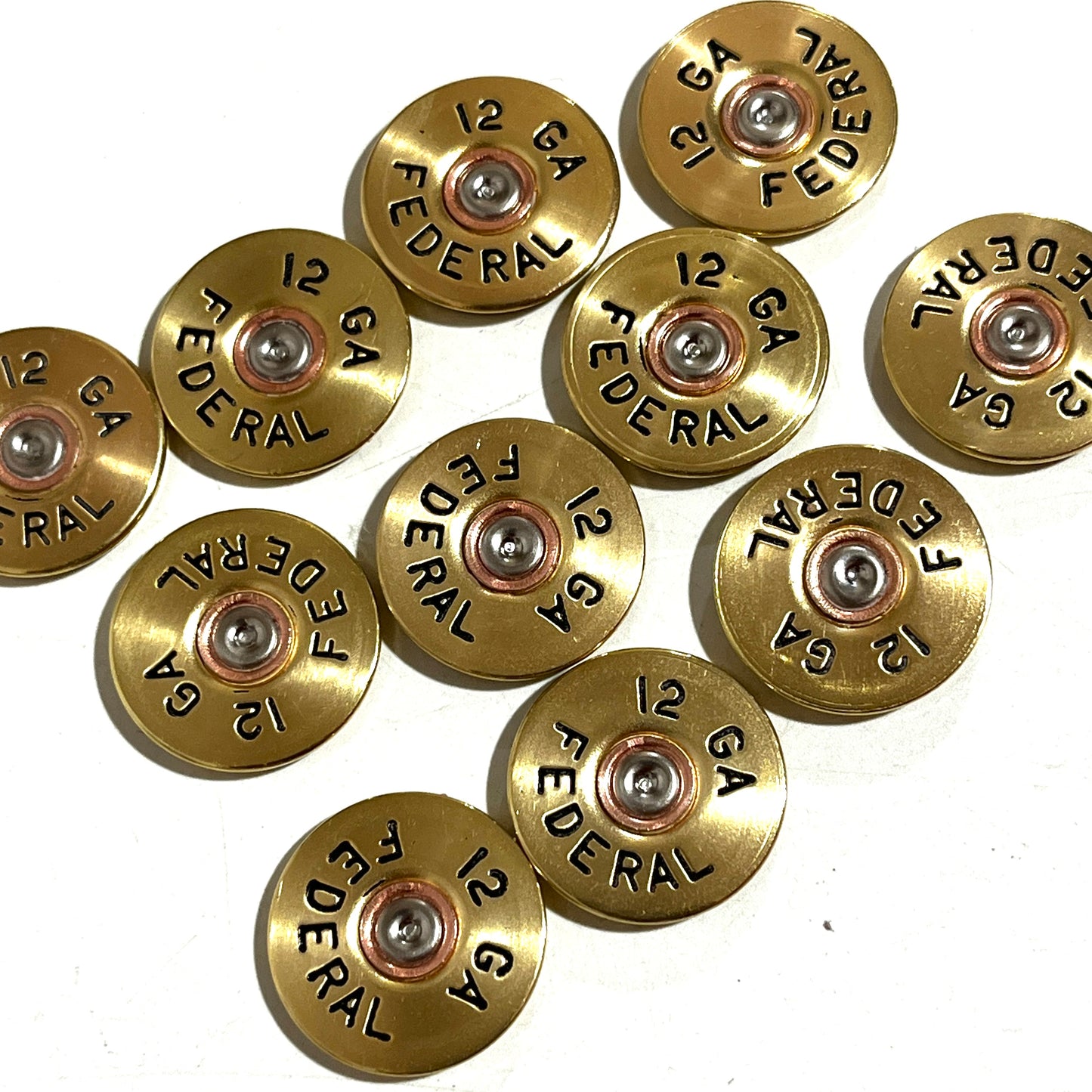 Federal 12 Gauge Shotgun Shell Hand Painted Slices 12GA Gold Qty 5 | FREE SHIPPING