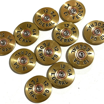 Federal 12 Gauge Shotgun Shell Hand Painted Slices 12GA Gold Qty 5 | FREE SHIPPING
