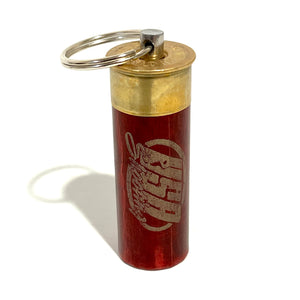 Shotgun Shell Keychain USA Key Ring Holder 12 Gauge Hunting Red Hull Trap Skeet Patriotic Gift