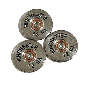 Winchester 12 Gauge Shotgun Shell Slices 12GA Silver And Black Lettering | Qty 5 | FREE SHIPPING