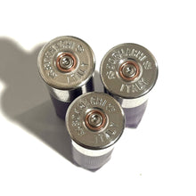 Load image into Gallery viewer, Purple Blank Empty Shotgun Shells 12 Gauge High Brass Hulls DIY Boutonniere Wedding Crafts | 8 Pcs | FREE SHIPPING
