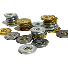 Load image into Gallery viewer, Shotgun Shell Slices 20 Gauge Silver and Gold 50 Pcs | FREE SHIPPING
