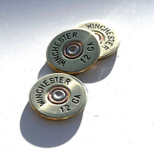 Load image into Gallery viewer, Winchester 12 Gauge Hand Painted Shotgun Shell Slices 12GA Gold Black Qty 5 | FREE SHIPPING
