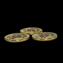 Load image into Gallery viewer, Winchester 12 Gauge Hand Painted Shotgun Shell Slices 12GA Gold Black Qty 5 | FREE SHIPPING
