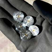 Load image into Gallery viewer, Winchester Steel Headstamps Hand Polished 12 Gauge Shotgun Shell Steel Bottoms Ends Empty Ammo Spent Cartridge DIY Bullet Jewelry Qty 50 Pcs | FREE SHIPPING
