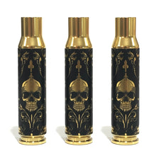 Load image into Gallery viewer, 308 Brass Bullet Engraved Gothic Skulls
