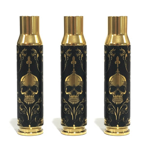 308 Brass Bullet Engraved Gothic Skulls