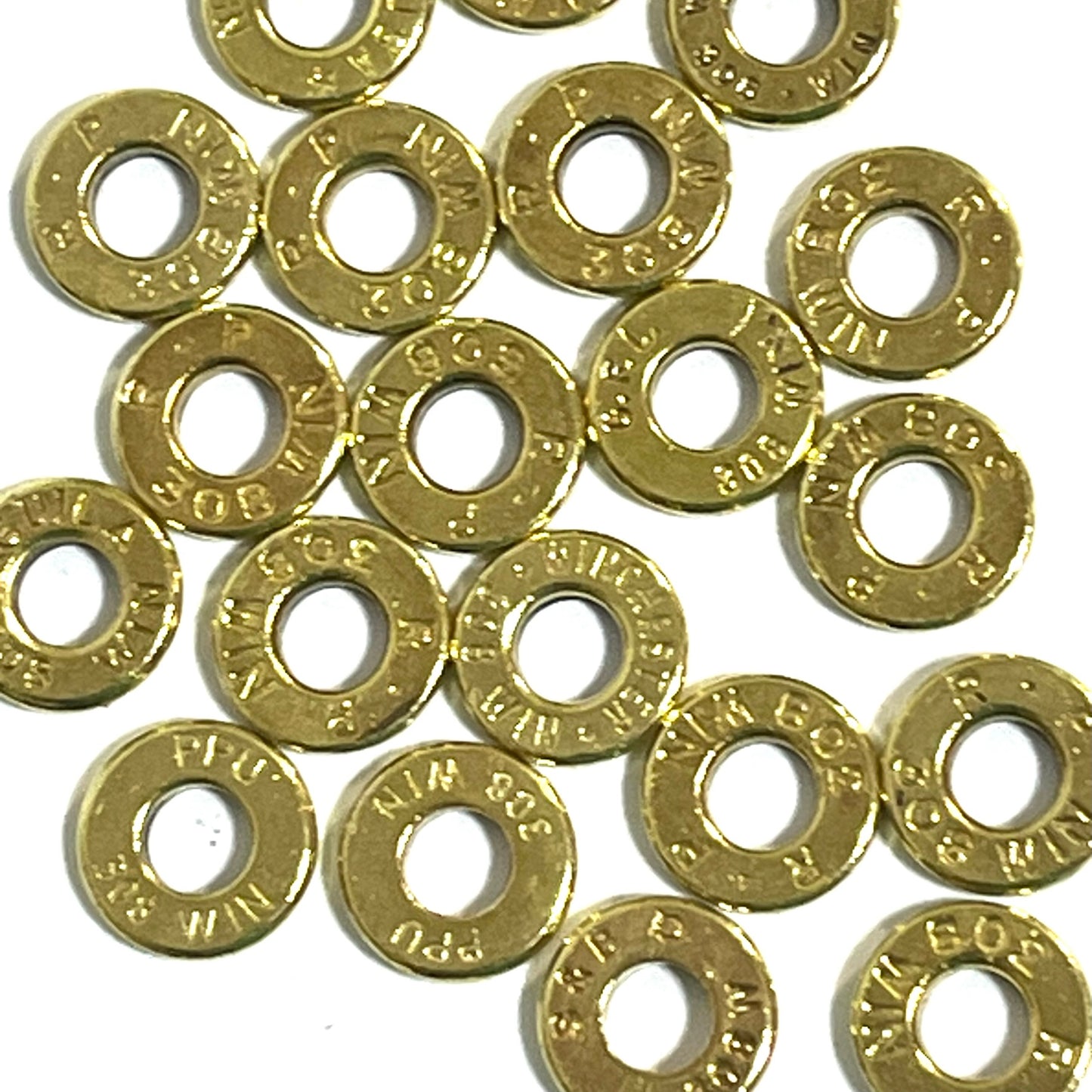 Deprimed 308 WIN Thin Cut Brass Bullet Slices Polished | Qty 15