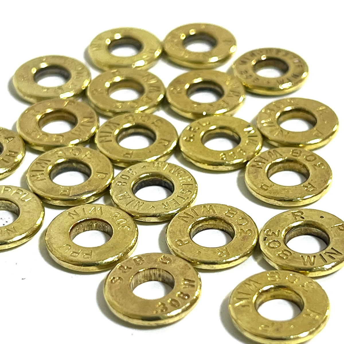 Deprimed 308 WIN Thin Cut Brass Bullet Slices Polished | Qty 15