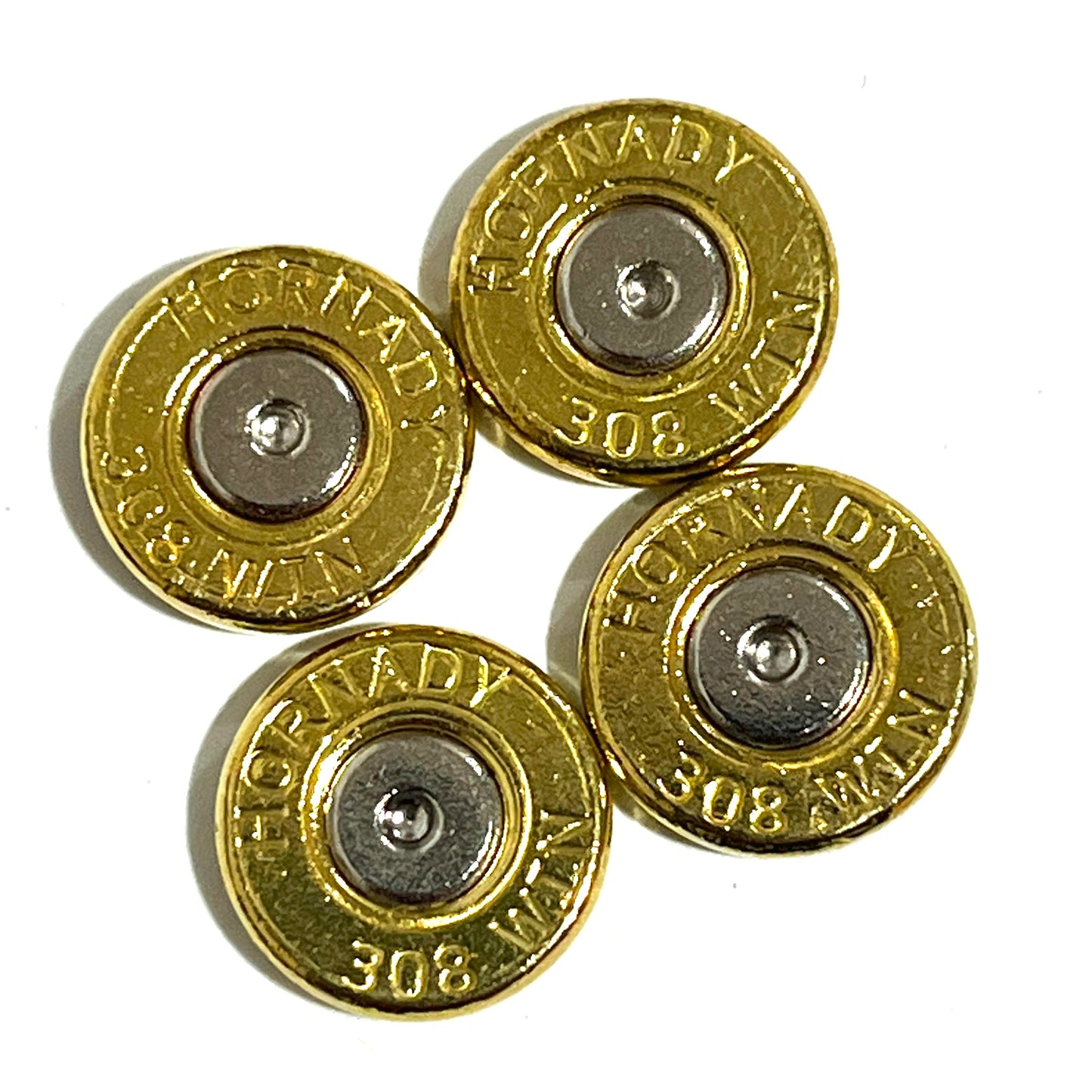 308 Hornady Brass Bullet Slices With Silver Primer