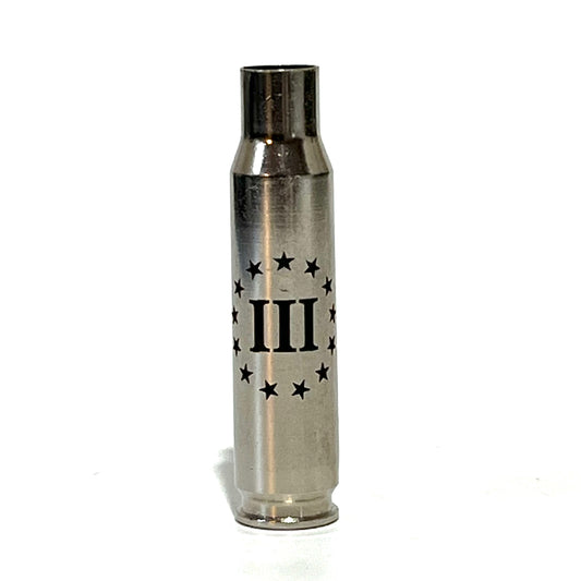 308 Nickel Engraved 3 Percenter