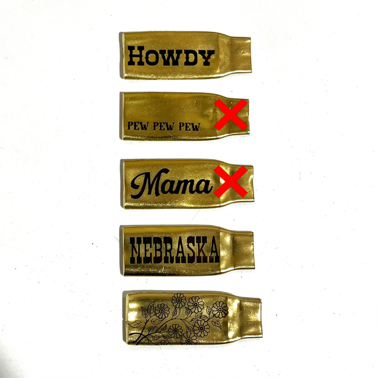 Custom Engraved 308 Flattened Brass Bullet Casings