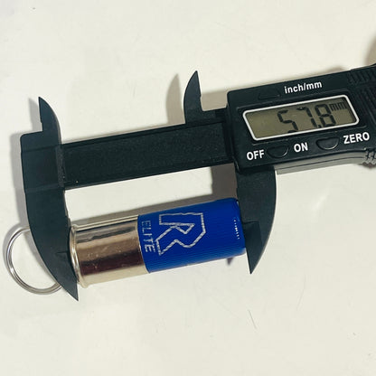 RIO Blue High Brass 12 Gauge Shotgun Shell Keychain