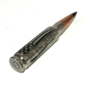 We The People Flag Engraved Bullet Nickel With New Black Tip 5 Pcs